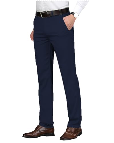 Drolia Formal Men’s Slim Fit Suit Pant Mens Business Causal Trousers Classic Dress Pants