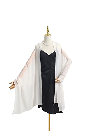 STARWHISPER Women's Elegant Sparkle Chiffon Shawl Scarf for Weddings and Evening Dresses3