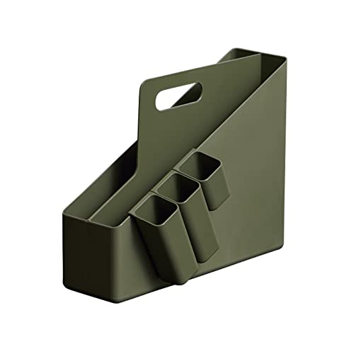 天馬 VAZZO 文具収納 レトロ モバイルボックス グリーン 幅10×奥行33×高さ27cm