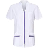 65% poliéster, 35% algodón MISEMIYA - Casaca SEÑORA Mangas Cortas Uniforme Laboral CLINICA Hospital Limpieza Veterinaria SANIDAD HOSTELERÍA - Ref.702 - L, Lila 21