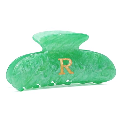 Image of Initial Cute Hair Clips - Letter Elegant Hair Claw Clips, Fashion Glitter Claw Clips Durable Hair Clips, Wedding Gift, Bridesmaid Gifts, Birthday Gifts, Christmas Gift, Green Letter R