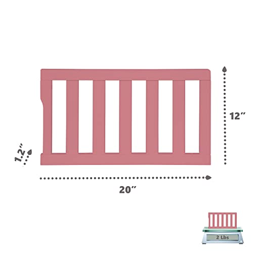 Image of Dream On Me Universal Convertible Crib Toddler Guard Rail in Rose, Compatible with Select Dream On Me Cribs, Crib to Toddler Bed Conversion, Easily Attachable