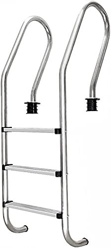 Escalera para piscina con 3 peldaños antideslizantes acero inoxidable miniatura 1