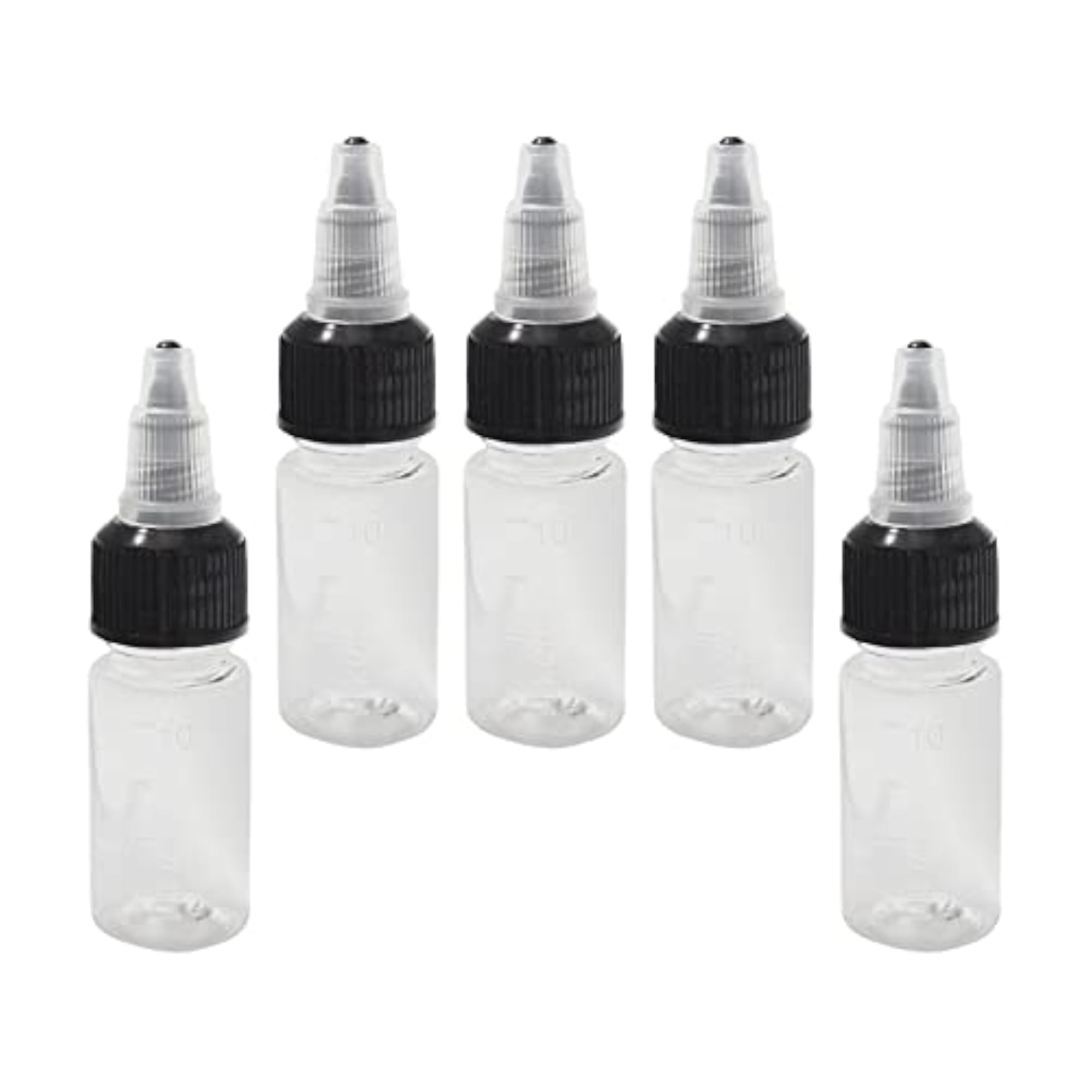 5Pcs Pointed Leak Squirt Bottles for Ink and Glue, 10Ml