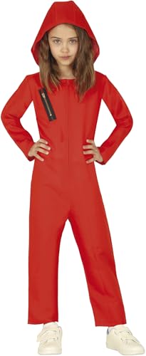 FIESTAS GUIRCA | Costume de Convicto Enfant (5-6 ans) - Cagoule et Combinaison - Costumes pour Halloween, Carnaval et Fêtes Déguisées - Unisexe - Rouge