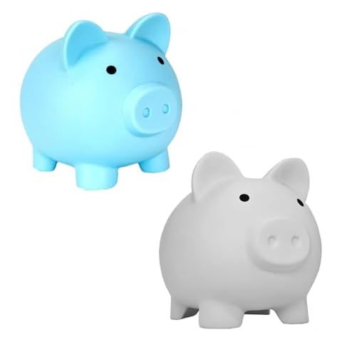 Cute Piggy Bank for Sbrvaniy Pig Money Bank Blue+Grey Cover