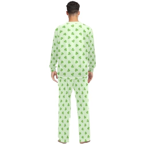 Unisex Pajama Set St Patricks Day Shamrock Family Matching Long Sleeve 2 Piece Sleep Lounge Set for Men & Women4