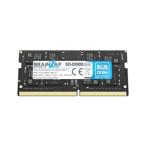 BRAINZAP 8GB DDR4 RAM SO-DIMM PC4-2666V-SB0-11 2Rx8 2666 MHz 1.2V CL19 - Memoria RAM sin búfer