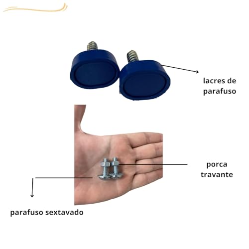 Suporte Protetor Placa Moto Mercosul Com Lacres e Parafusos