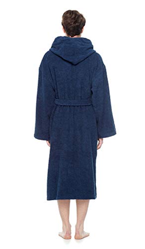 Arus Men's Hooded Classic Bathrobe Turkish Cotton Robe with Full Length Options4