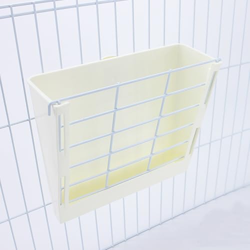 Comedero para conejos de plastico y acero que reduce desperdicio 5