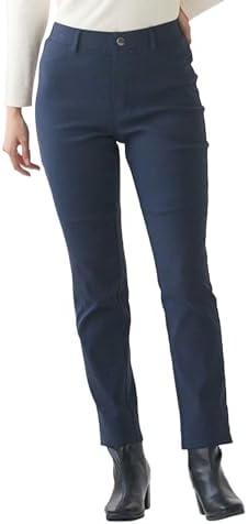 ストレートパンツ Tuche(トゥシェ) レーヨン混裏起毛 ベルトループ付き 前とじ ストレッチあり ポケットあり(後ろのみ) TZY89K