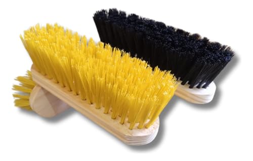 Escova para Cavalos com Cerdas Duplas Firmes e Resistentes para Limpeza e Brilho dos Pelos (PRETA)