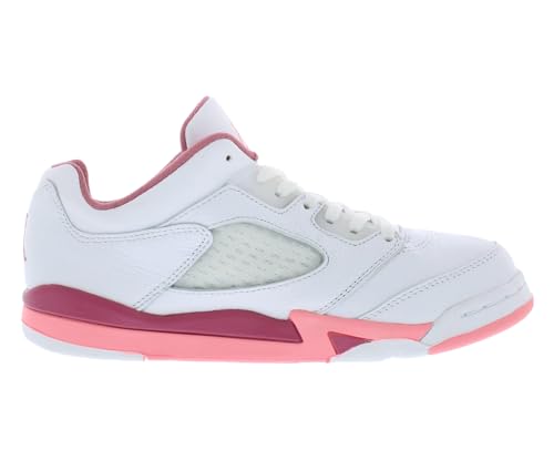 Jordan Boy's 5 Retro Low (Little Kid) White/Coral Chalk/Desert Berry/Black 12 Little Kid M3