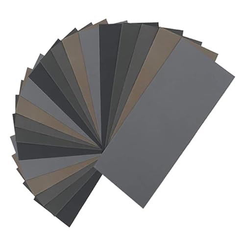 Gatuida 20 hojas Kit de Papel de Lija Pulg para Pulido Seco y Húmedo Granos Multiusos para Coches Carpintería y Metal Colores Aleatorios Color Aleatorio Color Aleatorio