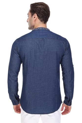 Image of Kuons Avenue Men's Cotton Solid Tailored Henley Shirt