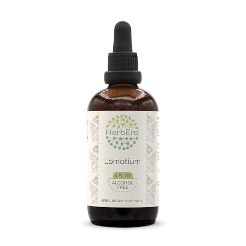 HerbEra Lomatium Alcohol-Free Herbal Extract Tincture Concentrated Liquid Drops Natural Lomatium Dissectum 4 fl oz