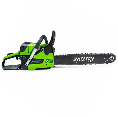 Synergy Motosierra Gasolina 65cc 3,9CV – Espada 50cm – Motor 2 Tiempos de Alto Rendimiento – Sistema Easy Start, Antivibración Silent Blocks y Lubricación Automática