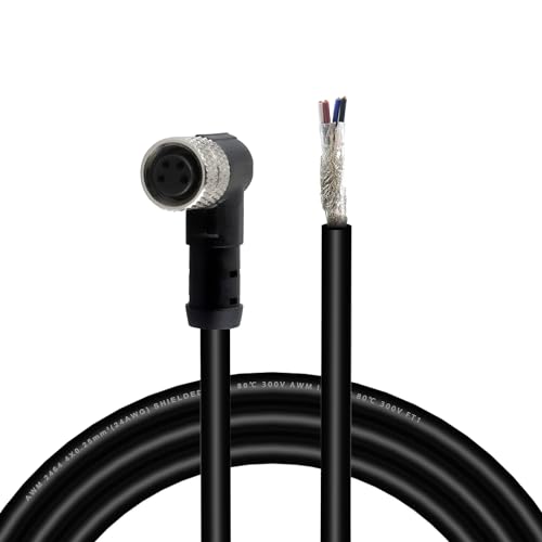 Cable conector M8 hembra ángulo recto 4 pines 2 m miniatura 1