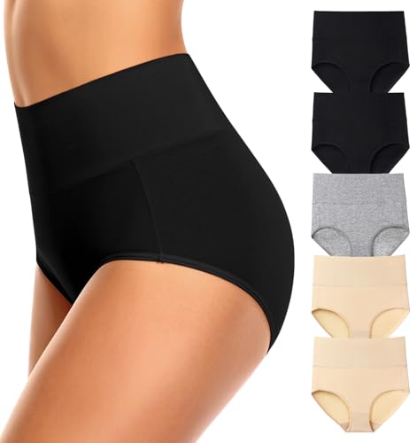 OLIKEME Cotton Tummy Control Underwear for Women High Waisted Stertch Panties C Section Undies...