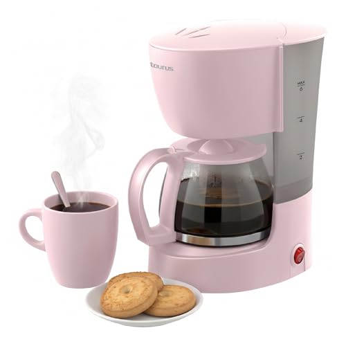 Reviews de Cafetera T Fal más recomendados. 45 TAURUS COFFEE MAX 6 RIBBON | Cafetera 6 tazas jarra de vidrio | Filtro lavable reutilizable eco | Antigoteo | Placa calefactora | Café caliente y con mejor sabor todos los días