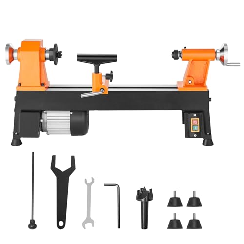 Happybuy Tabletop Wood Lathe – 10x18 inches, 0.5 HP Motor,