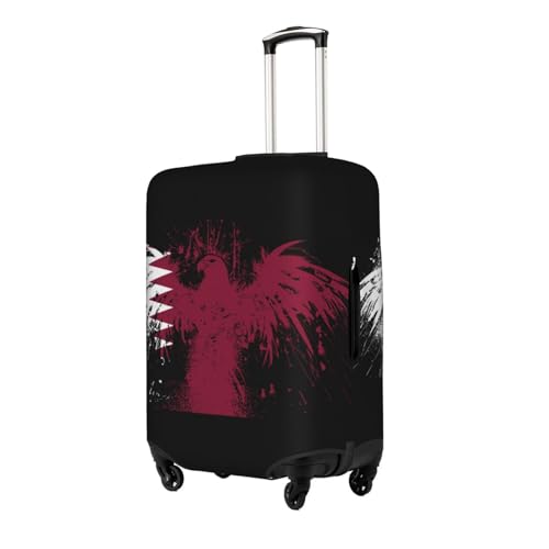 Travel Luggage Cover Qatar Qatari Flag Fashion Washable Baggage Suitcase Protector Fit For Luggage Small2