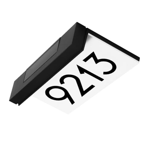 COLLBATH Lámpara Solar LED Número Casa Exterior Luz Indicadora Jardín Ahorro Energía Resistente Para Patio y Porche