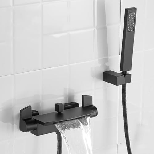 Robinet de bain cascade en laiton avec sa douchette à main moderne