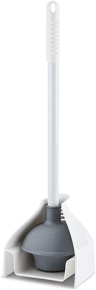 Libman 598 Premium Toilet Plunger with Caddy - Extendable Flange, Rust-Proof Handle, Hygienic Storage, Made in USA
