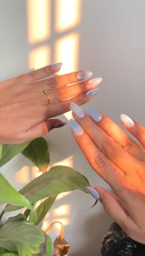 Image of Stick on Nails False Nails Nail Extension Press on Nails Glossy White Almond Shape Korean Abs Reusable Artificial Manicure for Women and Girls