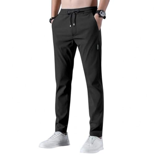 Glide Pants Men Quick Dry Breathable Pants Stretch Elastic Waist Drawstring Active Hiking Trousers with Pockets