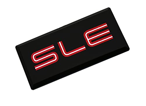 Image of SSDD 2 Pack SLE Side Cab Emblems 3D NamePlate Badge Logo Replacement for GMC Suburban Sierra Yukon Savanna (Red /Black)