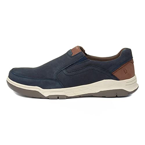 Hush Puppies Men's Fletcher Sneaker, Navy Tan, 10 UK
