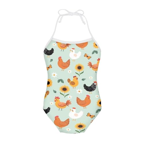 Image of ELEQIN Cartoon Animal Cute Girls One Piece Swimsuit Adjustable Swimwear for 3Y-10Y