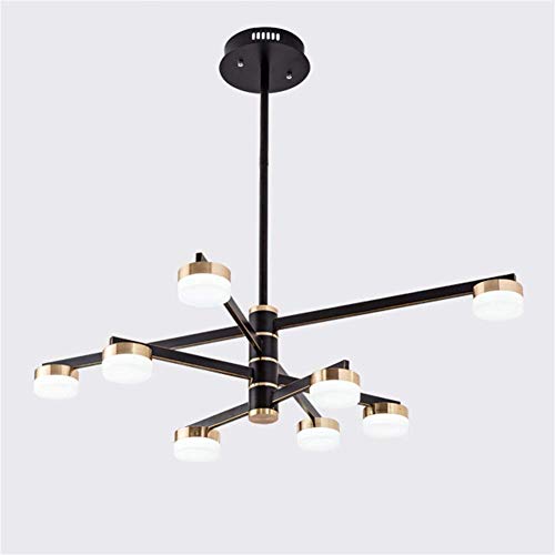 Moderne Led Branche Lustres 8 Lumières Nordique Spoutnik Pendentif Lumière Acrylique Abat-Jour Plafonnier Luminaire Salle À Manger Chambre Salon Noir 8 Lumières