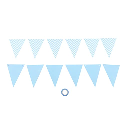 GLOGLOW Pennant, Bunting Pennant Triangle Rainbow Flag Bunting for Summer Party and Festival Classroom Hanging Decoration(Blue)