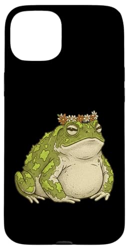 Frog Cute Toad Floral �X�}�z�P�[�X iPhone 15 Plus �p