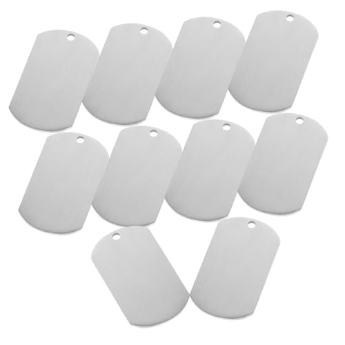 Housoutil 10Pcs Blank Pet Id Tags for Cats and Pets Lightweight DIY Engraving Metal Name Tags Glossy Blanks for Personalization