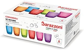 Barazzoni Zestaw 6 szklanek Kolendry, Różne Kolory, Pojemność 32cl
