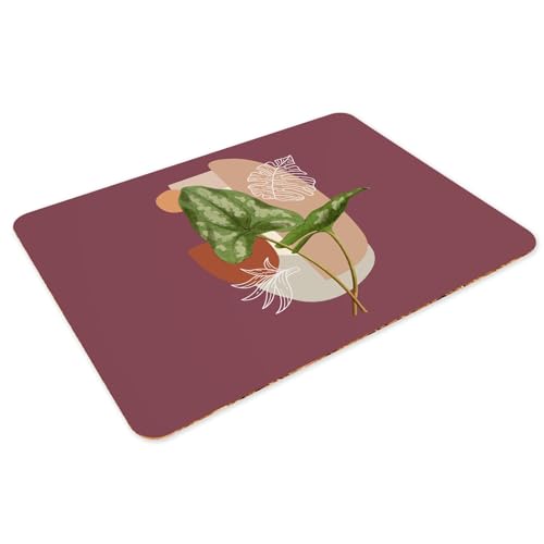 Sets de table philodendron rouge pour repas conviviaux en famille