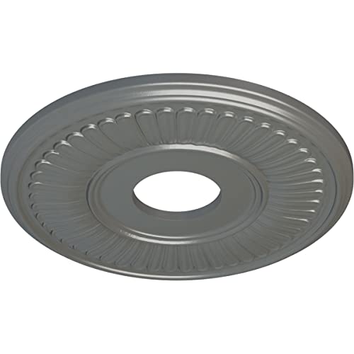 Image of Ekena Millwork CM15BESLS 15-3 /4 inch x 3-7 /8 inch x 3 /4 inch Berkshire Ceiling Medallion, Silver