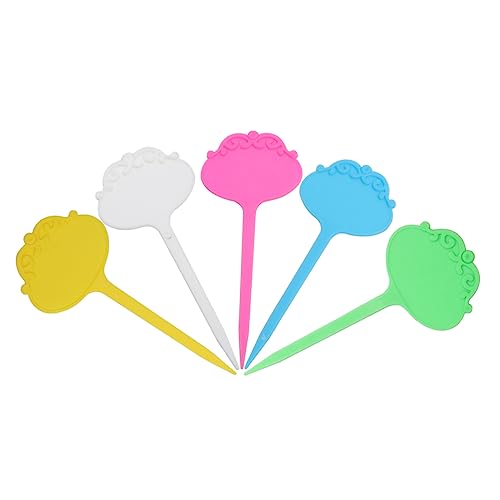 SEWOART Floral Shaped Gardening Label Cards 20pcs Plant Tags Outdoor Seedling Markers Easy to Insert Reusable
