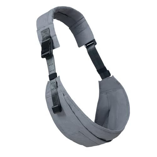 Toddler Carrier - Premium Cotton, Large Seat & Back Support, One Size Fits All, Ideal for 6-48 Months (11-44 lbs), Gray