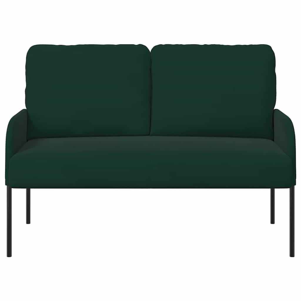 Sofa 110 cm ciemnozielona poliester z poduszką