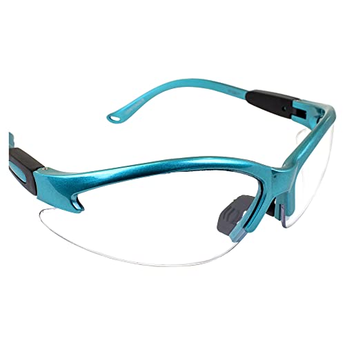 Global Vision Eyewear Cougar Women's Lab Safety Glasses With Turquoise Frames & Clear Lenses #TOP6