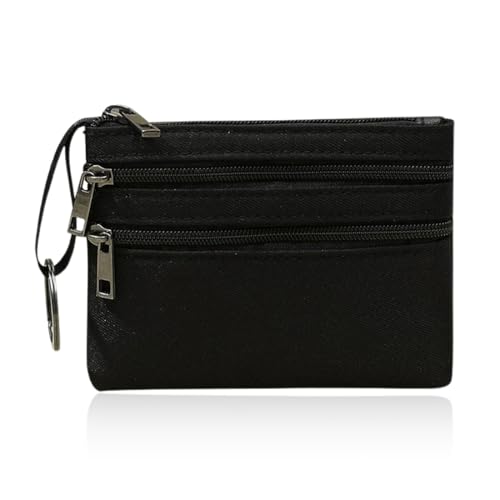 Cartera RFID Wallet con Bolsillo para Monedas Cartera Tarjetero Monedero, Cartera con Monedero - Monedero Casual - Tarjetero Hombre Gran Capacidad Cierre de Cremallera (Negro)
