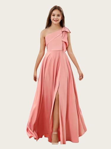 Junior Bridesmaid Dress Flower Girl Dresses Satin Wedding A Line Floor-Length Girls Party Dresses2