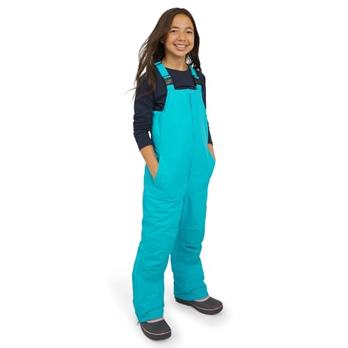 Lands End Unisex Kids Squall Waterproof Adjustable Insulated Iron Knee Snow Bib Overalls Scuba Blue 2