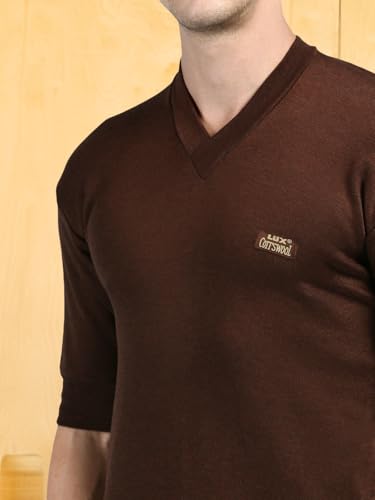 Image of Lux Cottswool Men's Pack of 2 Half Sleeves V Neck Thermal Top